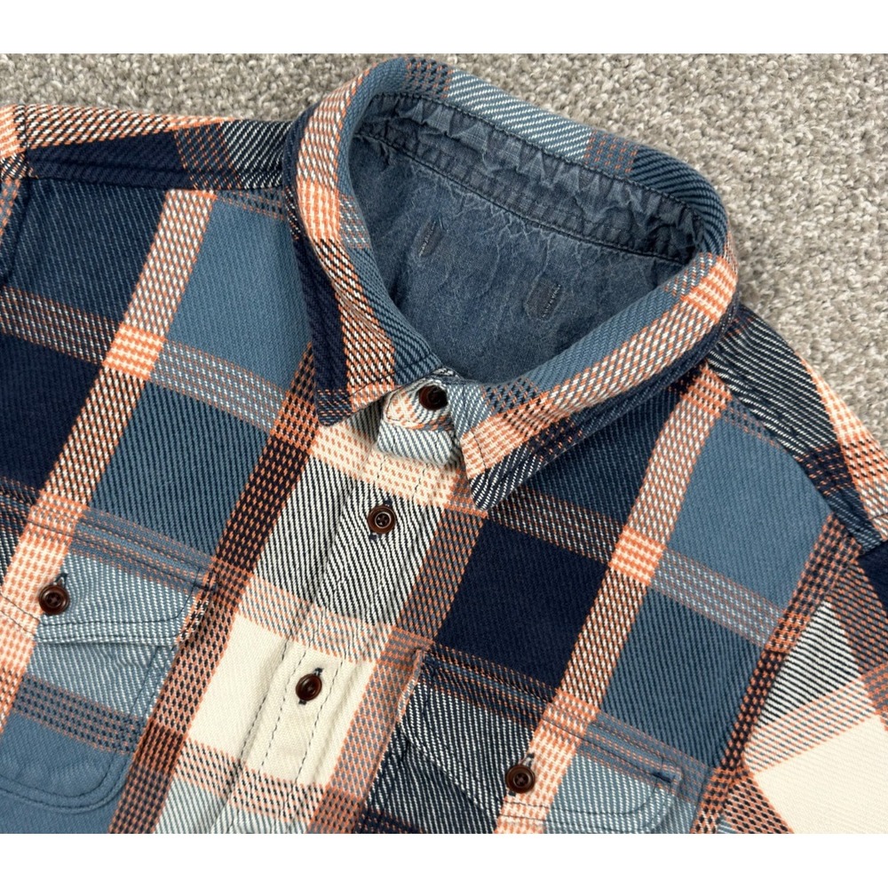 Outerknown Men's M (Fits Small) Blanket Shirt Organic Cotton Plaid Flannel